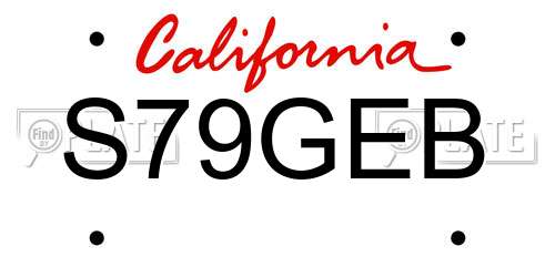 S79GEB California License Plate