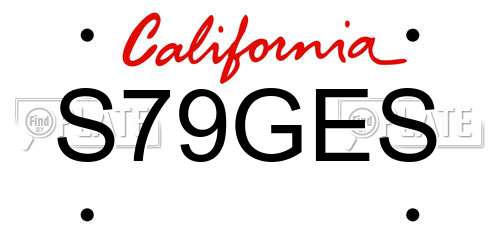 S79GES California License Plate