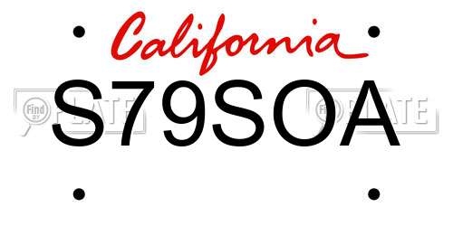 S79SOA California License Plate