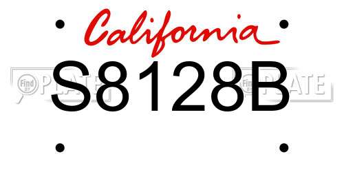 S8128B California License Plate