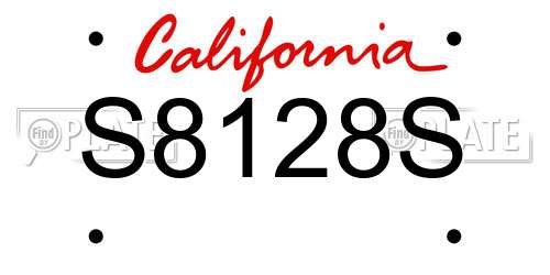 S8128S California License Plate