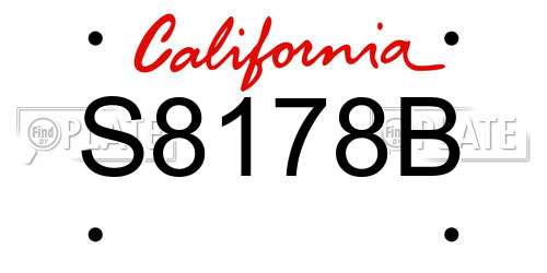 S8178B California License Plate