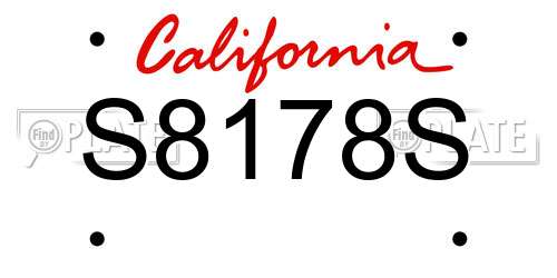 S8178S California License Plate