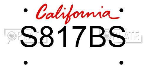 S817BS California License Plate