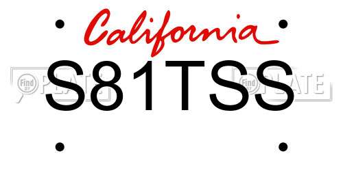 S81TSS California License Plate