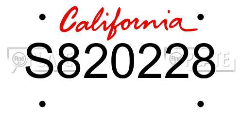 S820228 California License Plate