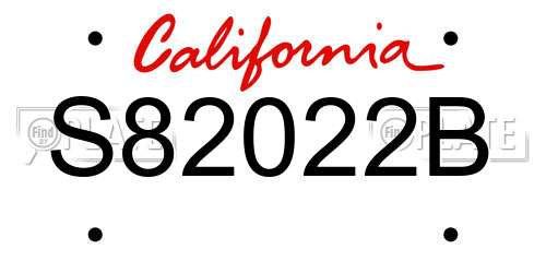 S82022B California License Plate