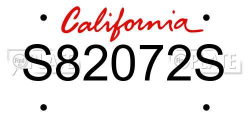 S82072S California License Plate