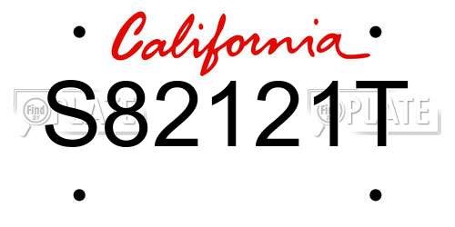 S82121T California License Plate