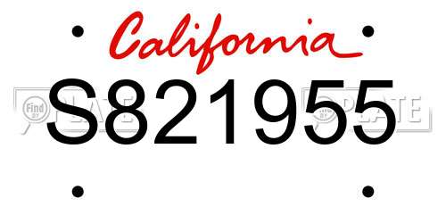 S821955 California License Plate
