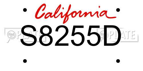 S8255D California License Plate