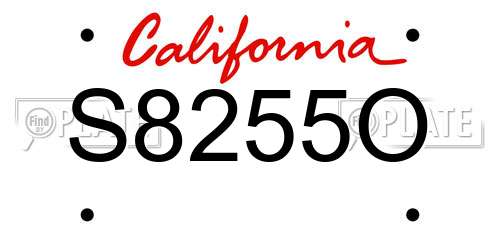 S8255O California License Plate