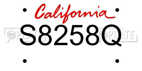 S8258Q California License Plate