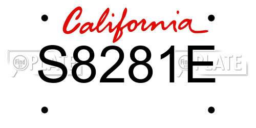 S8281E California License Plate