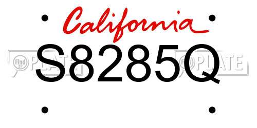 S8285Q California License Plate