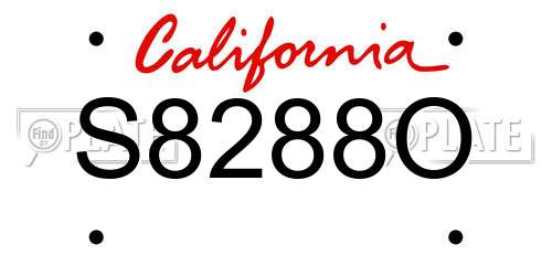 S8288O California License Plate