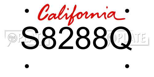 S8288Q California License Plate