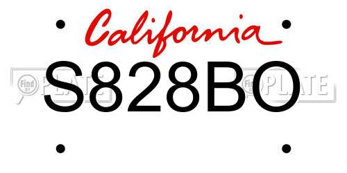 S828BO California License Plate