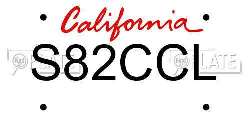S82CCL California License Plate