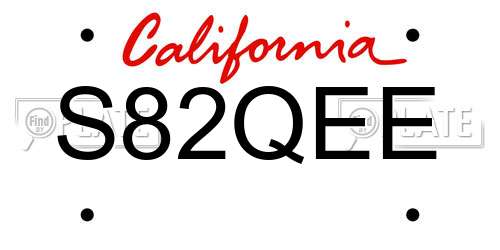 S82QEE California License Plate