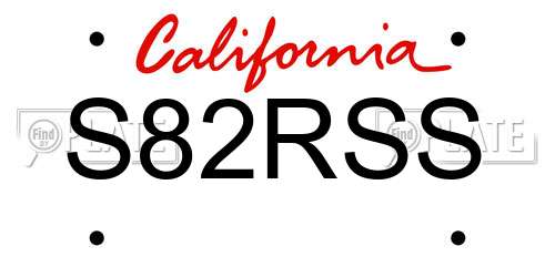 S82RSS California License Plate