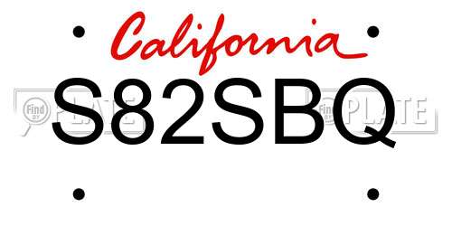 S82SBQ California License Plate