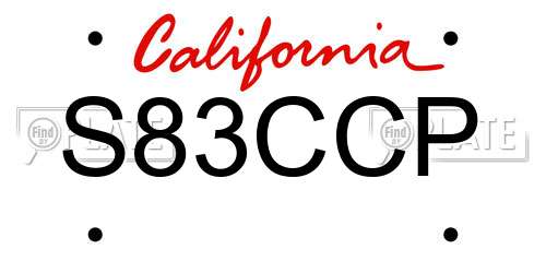 S83CCP California License Plate