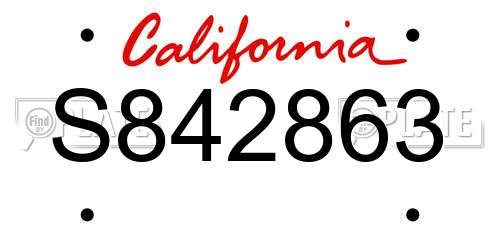 S842863 California License Plate