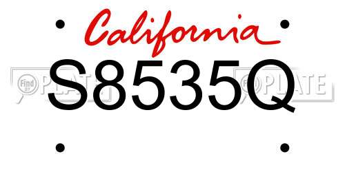 S8535Q California License Plate