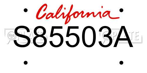 S85503A California License Plate