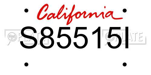 S85515I California License Plate