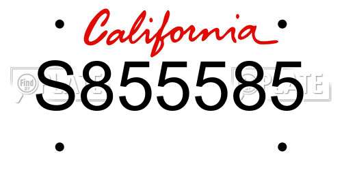 S855585 California License Plate