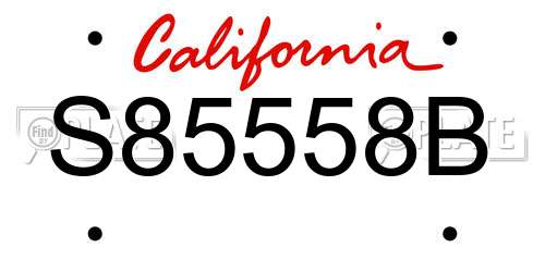 S85558B California License Plate