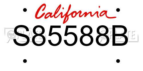 S85588B California License Plate