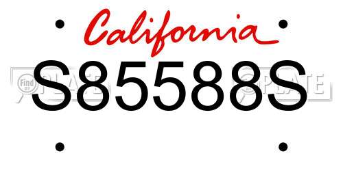 S85588S California License Plate