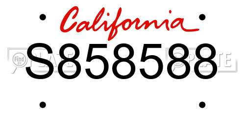 S858588 California License Plate