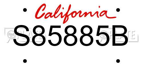 S85885B California License Plate
