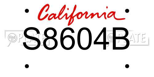 S8604B California License Plate