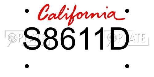 S8611D California License Plate