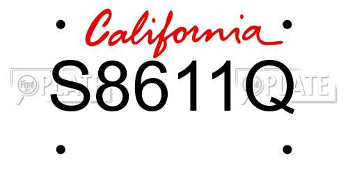 S8611Q California License Plate