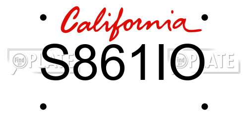 S861IO California License Plate
