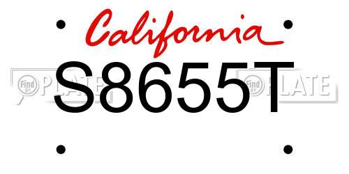 S8655T California License Plate