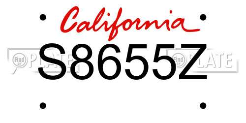 S8655Z California License Plate