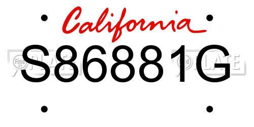 S86881G California License Plate