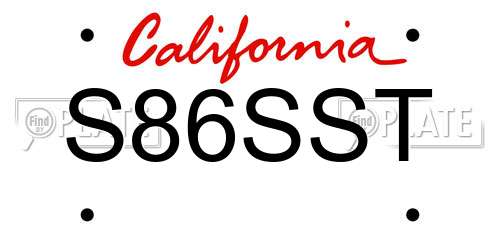 S86SST California License Plate