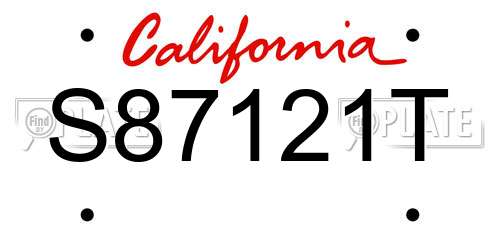 S87121T California License Plate