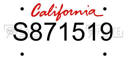 S871519 California License Plate
