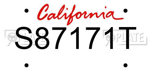 S87171T California License Plate
