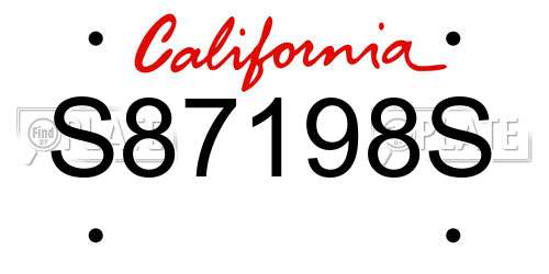 S87198S California License Plate