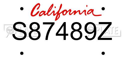 S87489Z California License Plate